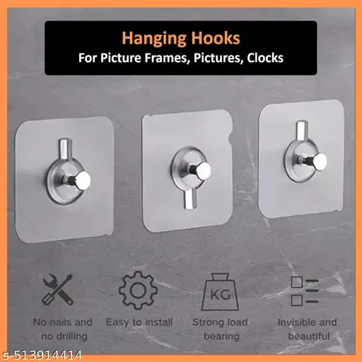 Adhesive Screw Sticker Hook [Pack of 10]