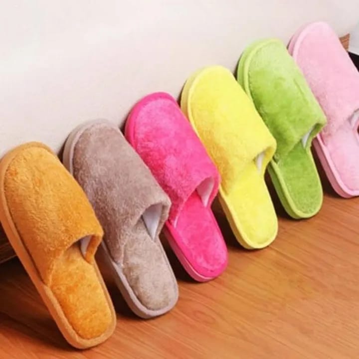 Multi-Color Soft Cotton Slippers for Men and Women - Unisex Indoor Spa Slippers