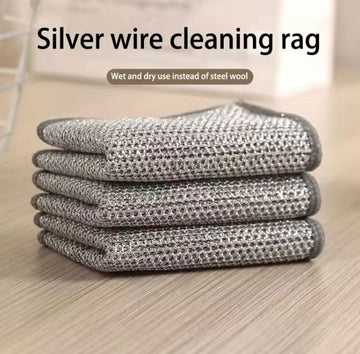 Pack of 10 Kitchen Steel Mesh Wire DisWasher Cleaning Cloth Piece