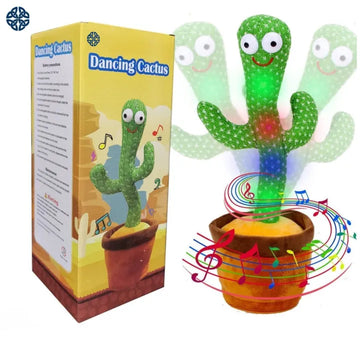 Cute Dancing Cactus Toy for Kids Talking Dancing Shaking & Talk Back with Lights Happy Birthday Gift